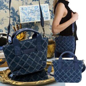 🆕 KURT GEIGER LONDON 🧿 NWOT XS Denim Quilted Mini Shopper Bag